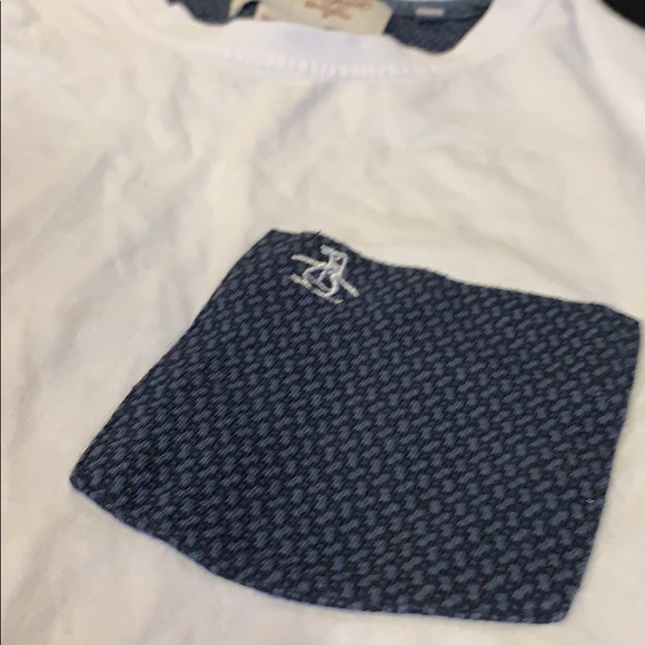 🐧 penguin pocket T blue and off white color YMD - Picture 3 of 4